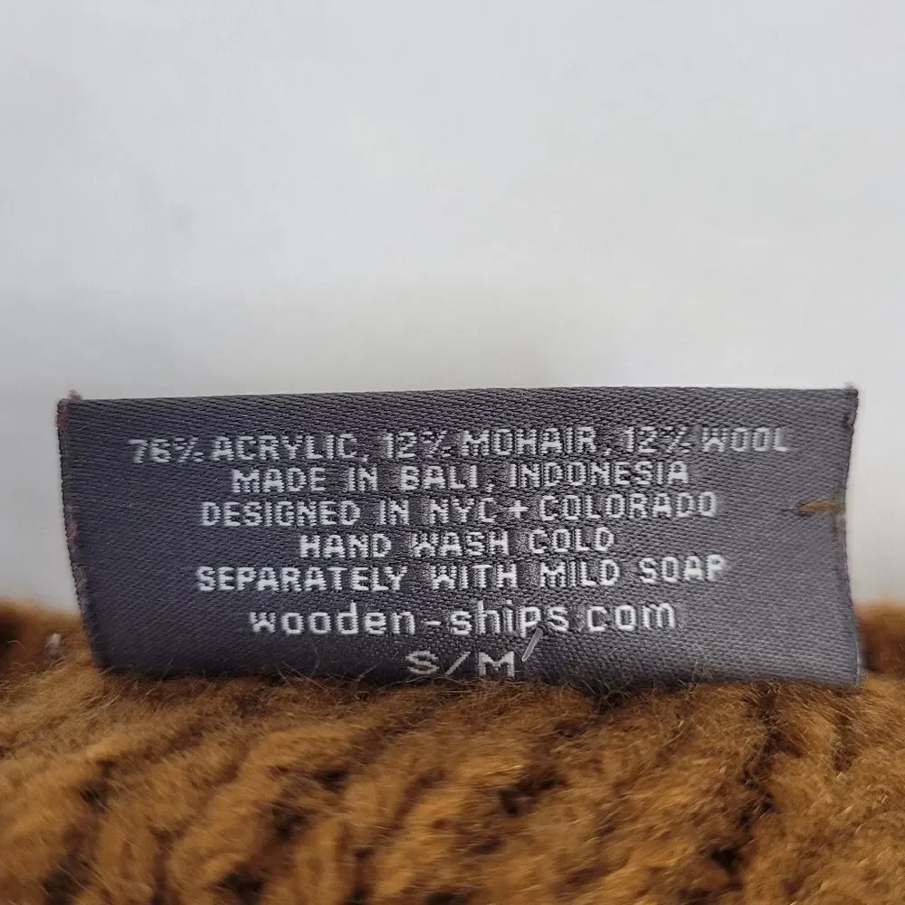 WOODEN SHIPS sweater rust color crew‎ neck oversized mohair blend S/M